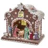 Kurt Adler 12.5" Battery Operated LED Light Up Nativity Gingerbread House Christmas Figure N1036 Discount