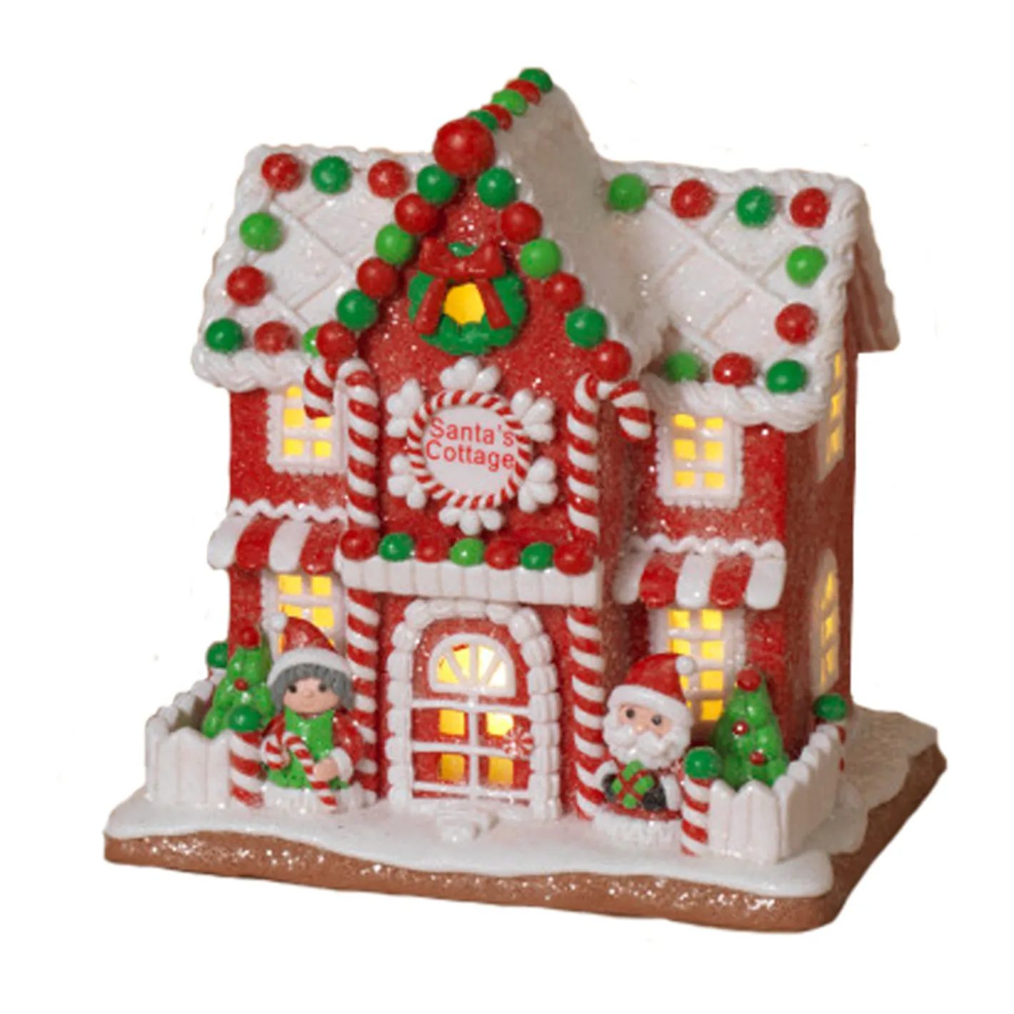 Gerson 9" Battery Operated Lighted Clay Dough Gingerbread Christmas House 2659510 Hot