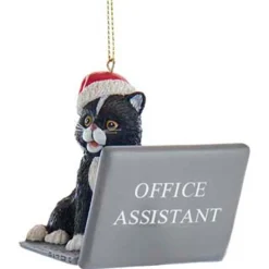 Kurt Adler 3.25" Computer Cat With Santa Hat Christmas Ornament E0600 Discount