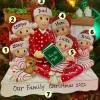 Polar X 4.75" Family of 6 Reading in Bed Personalized Christmas Ornament OR2025-6 Outlet
