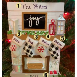 Polar X 5" Fireplace Mantle Stocking Family of 4 Personalized Christmas Ornament OR2030-4 Best