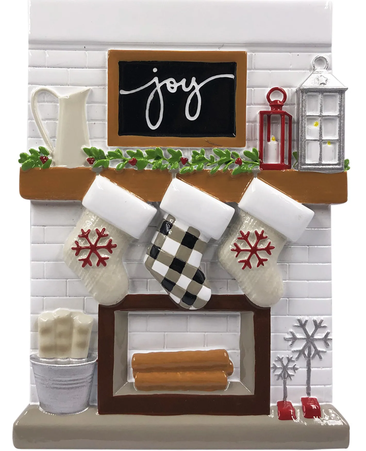 Polar X 5" Fireplace Mantle Stocking Family of 3 Personalized Christmas Ornament OR2030-3 Clearance