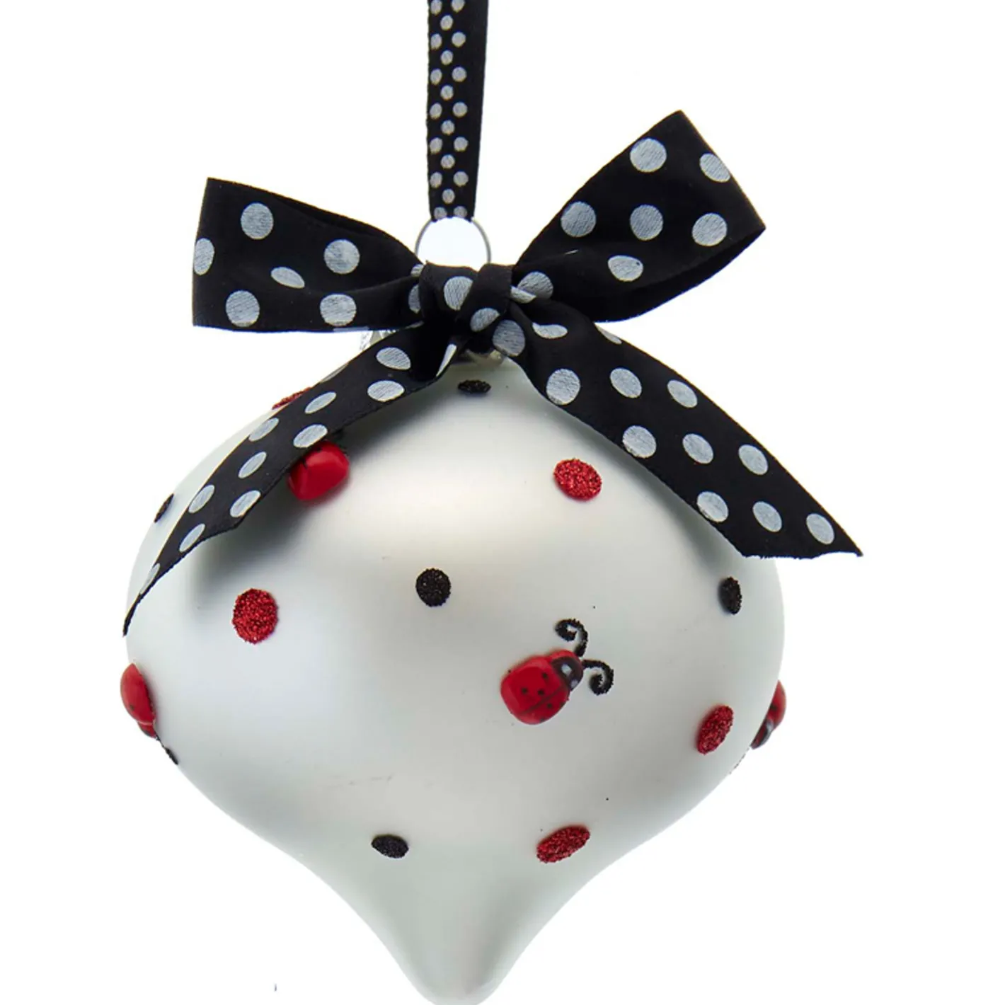 Kurt Adler 5" Ladybug Ball Glass Christmas Ornament T3001 Sale