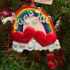 Kurt Adler 3.75" Love Is Love Rainbow Personalized Christmas Ornament W8454