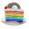 Kurt Adler 4.5" Noble Gems Rainbow Cake Slice Glass Christmas Ornament NBX0071 Hot