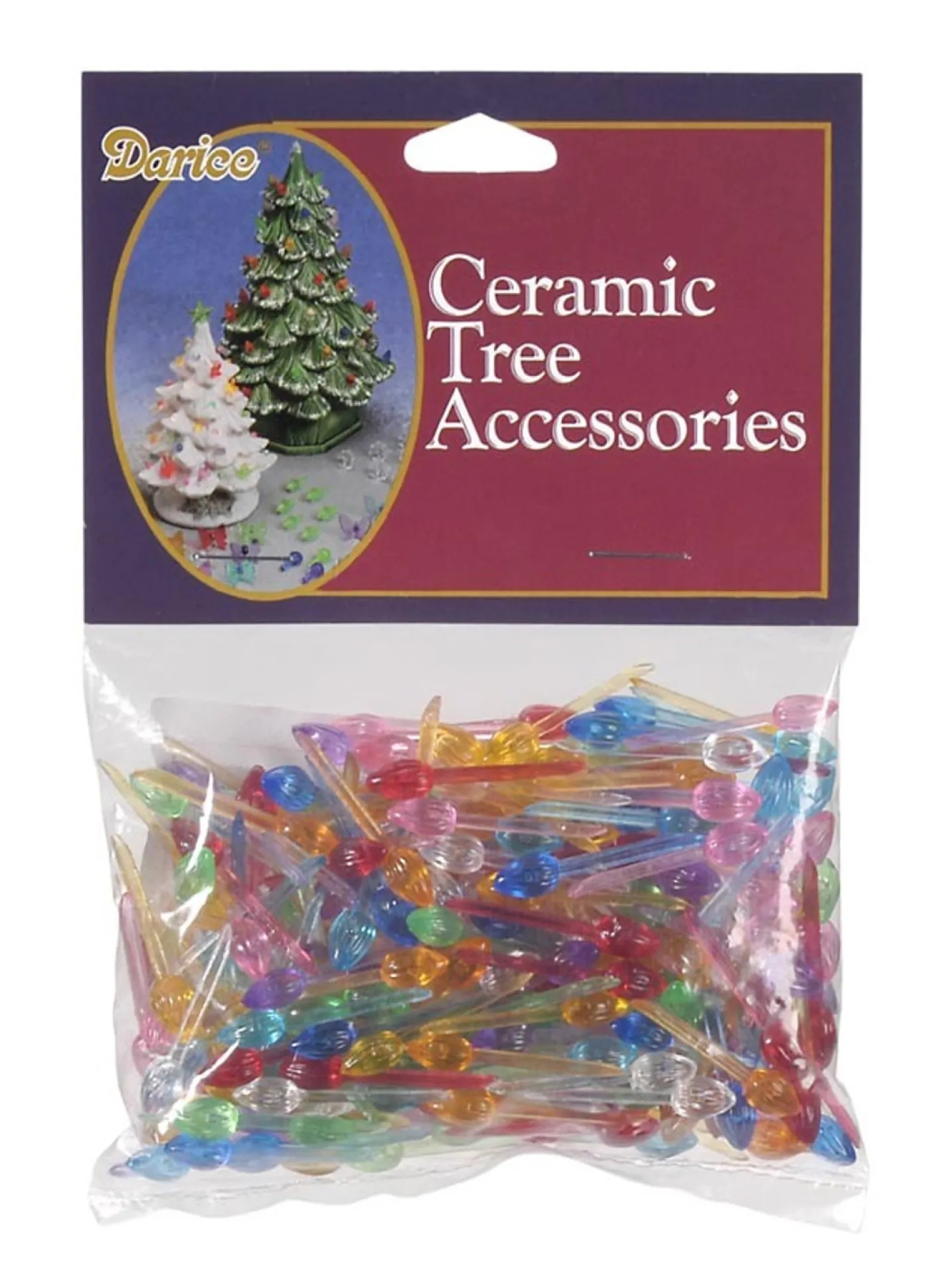 Darice 250 Pack 1/4" Mini Twist Pin Multi Color Ceramic Tree Plastic Replacement Light Bulbs P0661 Discount