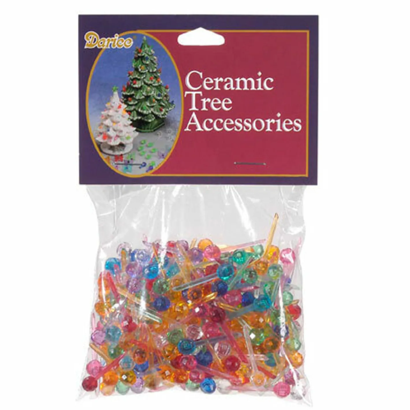 Darice 250 Pack 1/4" Multi Color Ceramic Tree Plastic Replacement Medium Globe Pins P0660 Clearance