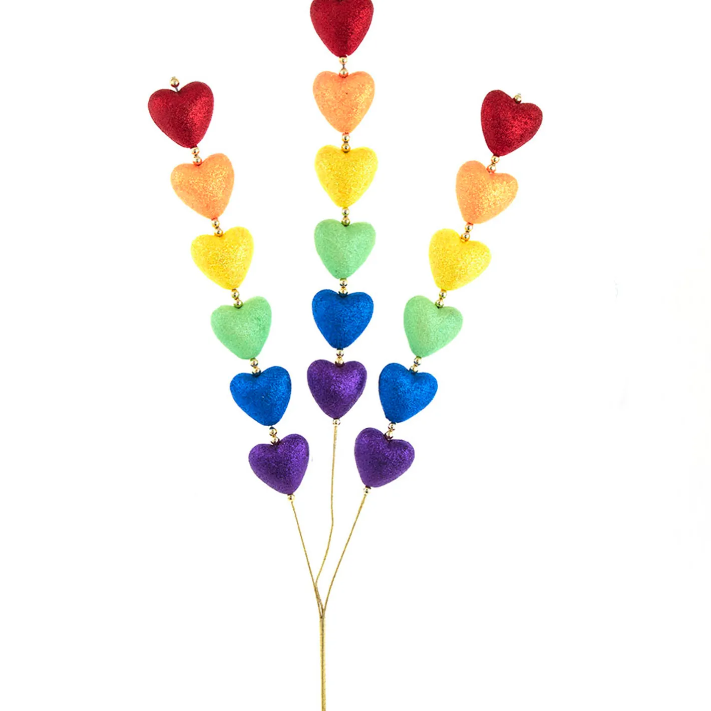 Kurt Adler 29.5" Rainbow Pride Glittered Heart Christmas Tree Spray C4932 Sale