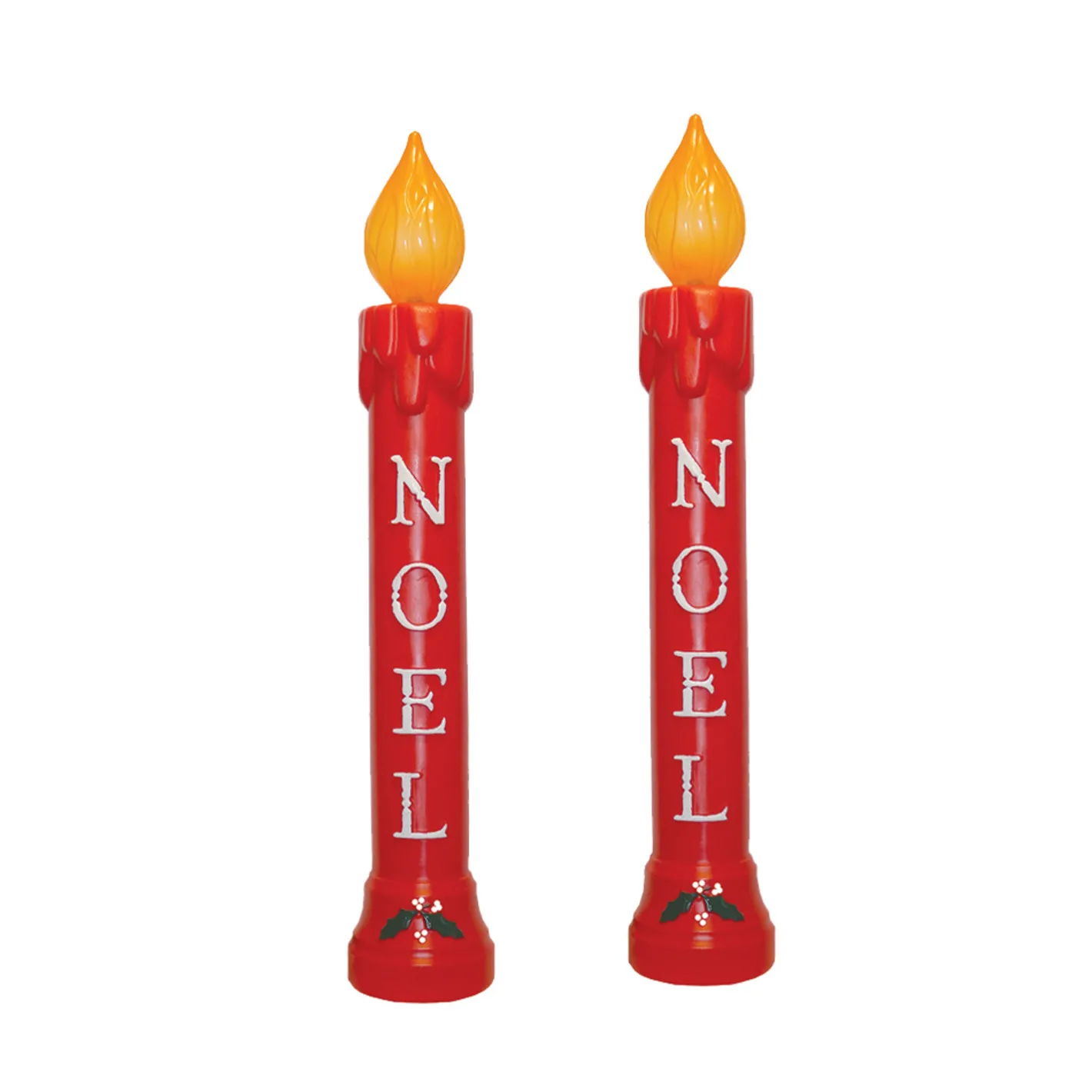 Cado 39" Set of 2 Red NOEL Candle Blow Mold Outdoor Christmas Home Decor 77330