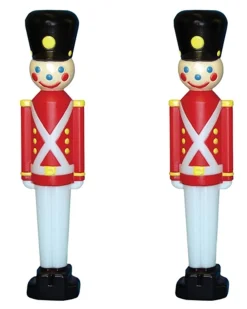 Cado 31" Toy Soldier with Black Hat Plastic Blow Mold Outdoor Set of 2 Christmas Decoration 76440