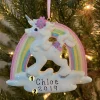 Kurt Adler 4.5" Unicorn and Rainbow Personalized Christmas Ornament W8457 Sale