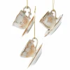 Kurt Adler 3" White and Gold Teacup Porcelain Christmas Ornament J7487 Discount