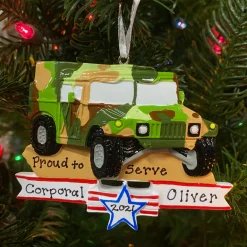 Polar X Armed Forces Military Humvee Personalized Christmas Ornament OR1395