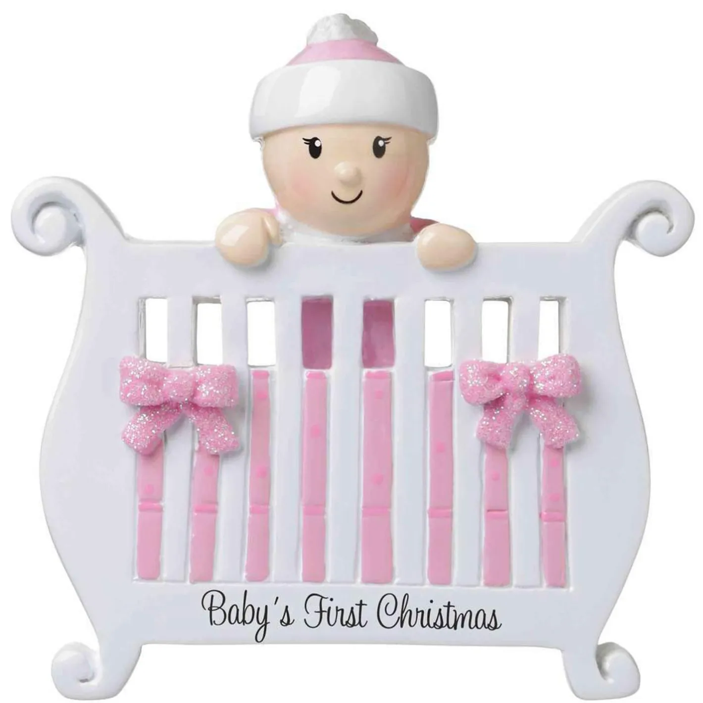 Polar X Baby Girl in Crib Personalized Christmas Ornament OR1732-P New