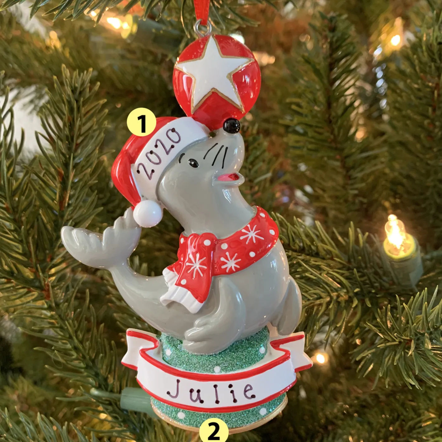 Polar X Baby Sea Lion Personalized Christmas Ornament OR1851S Discount