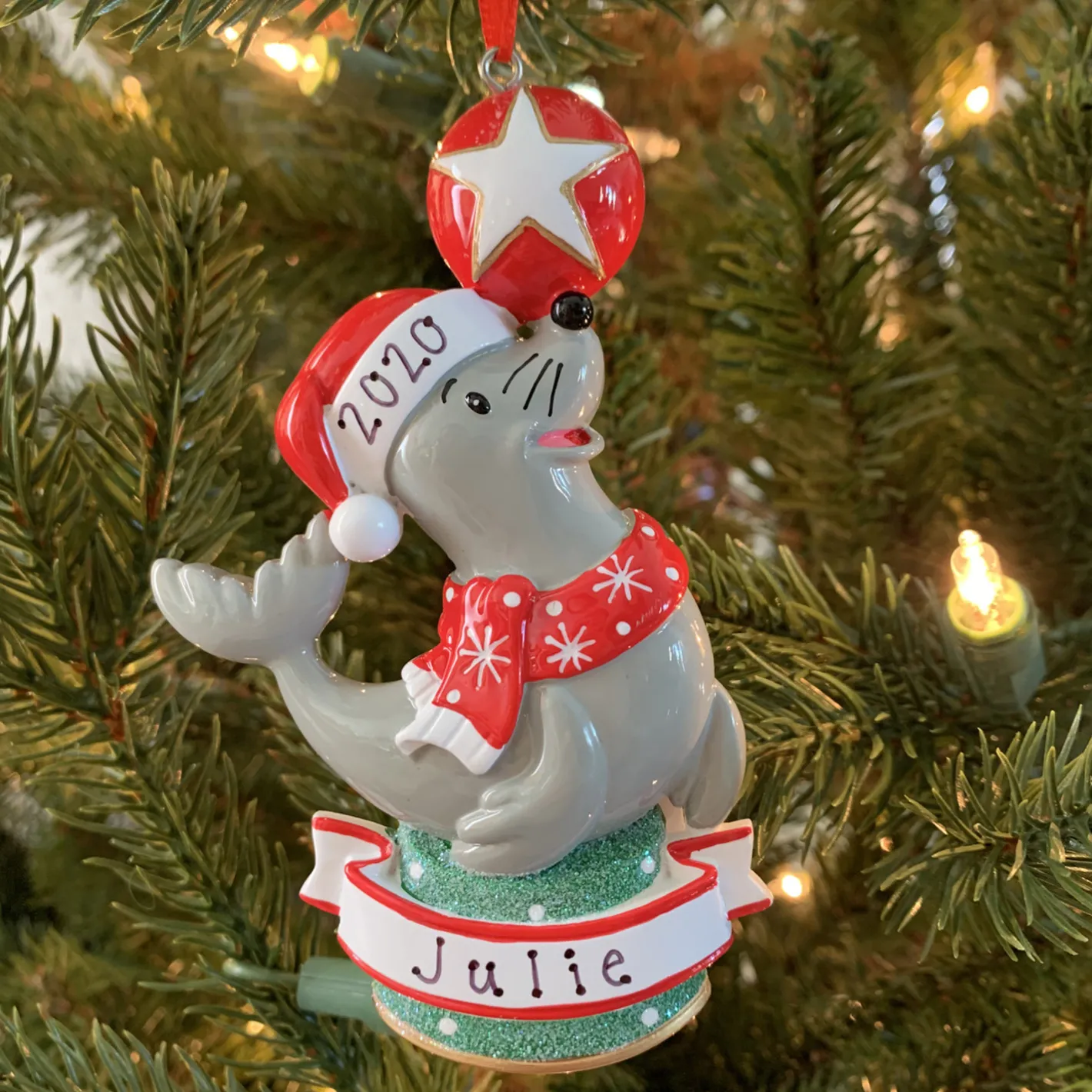 Polar X Baby Sea Lion Personalized Christmas Ornament OR1851S Discount