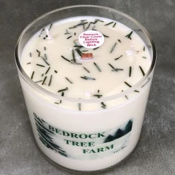 Bedrock Tree Farm 32 oz Fir Needle Scented Christmas Candle V32NAT