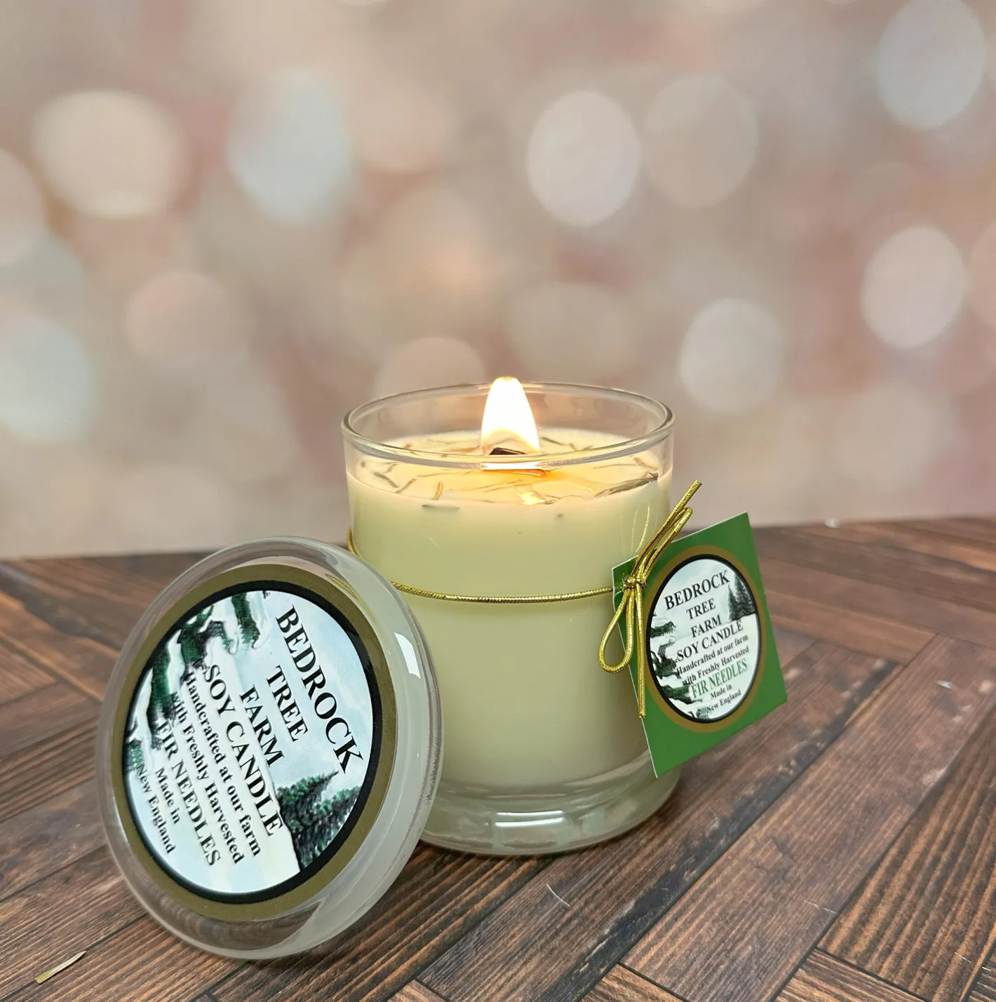 Bedrock Tree Farm Fir Needle Scented Libbey Status Wood Wick 12 oz Soy Candle LSJ12 New