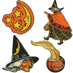 Beistle Vintage 6.5" - 10.5" Colorful Halloween Cutout Decorations 01187 Sale