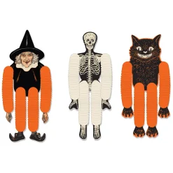 Beistle Vintage Set of 3 14" Halloween Tissue Dancers Decoration 00430 Sale