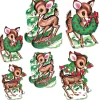 Beistle Vintage Set of 6 Reindeer Cut Out Paper Christmas Decorations 20054 Sale