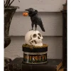 Bethany Lowe 9" Crow and Skull on Box Container Halloween Decoration TL3356 Outlet