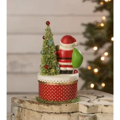 Bethany Lowe 9" Joy Santa on Box Christmas Decoration TL2360 Hot