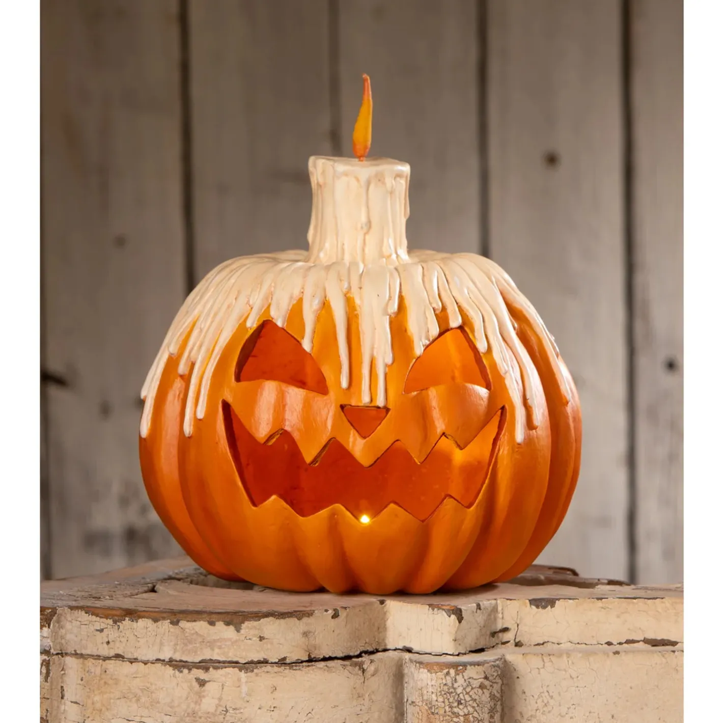Bethany Lowe 9.5" Melting Midnight Glow Pumpkin Halloween Decoration TL4364 Best