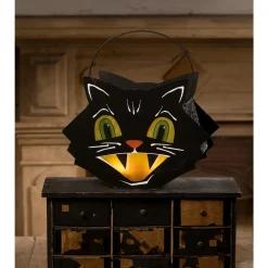 Bethany Lowe 12.5" Mr. Cool Cat Lantern Halloween Decoration TF3249