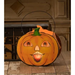 Bethany Lowe 15" Mr. Pumpkin Lantern Vintage Halloween Decoration TF3250 Sale