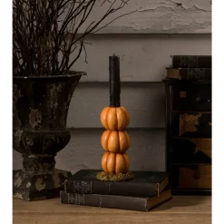 Bethany Lowe 6.25" Pumpkin Stack Halloween Candlestick Holder TD3132 Online