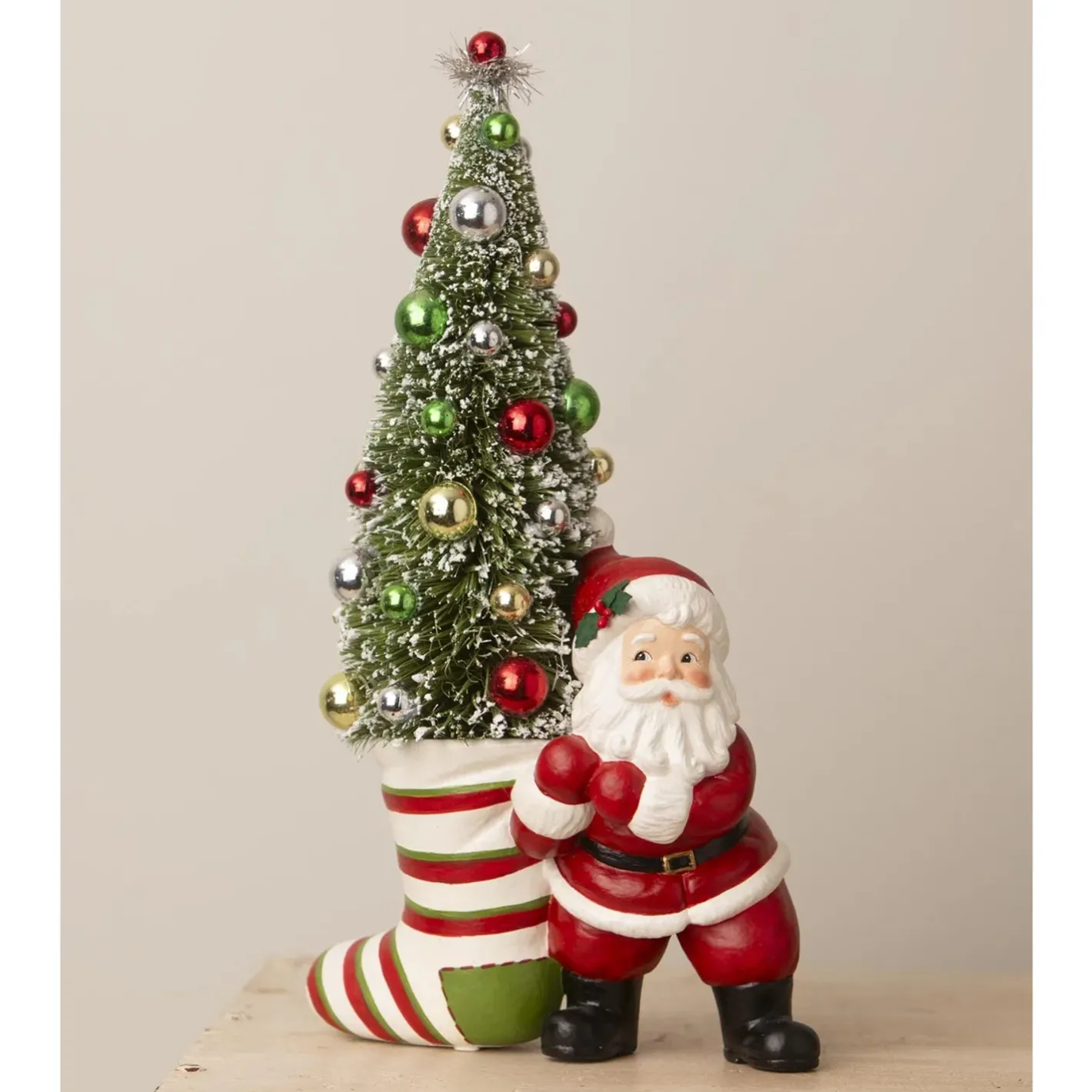 Bethany Lowe 11.75" Retro Santa Pulling Stocking Vintage Christmas Figure TL3367 Hot