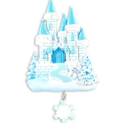 Polar X Blue and White Ice Castle Personalized Christmas Ornament OR1462 Online