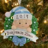 Polar X Blue Baby Boy in Wreath Personalized Christmas Ornament OR1746-B Outlet