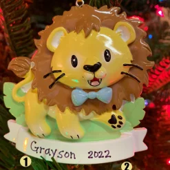 Polar X Boy Lion Cub Personalized Christmas Ornament OR2362-M Sale