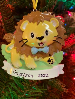 Polar X Boy Lion Cub Personalized Christmas Ornament OR2362-M Sale
