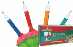 Brite Star 7 Count Old Fashioned Red and Green Base Multicolor Bubble Light Strand 37-522-00 New