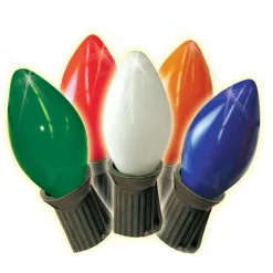Brite Star 25 Vintage Inspired Multi color Ceramic C9 Christmas Lights 37-860-00 Hot