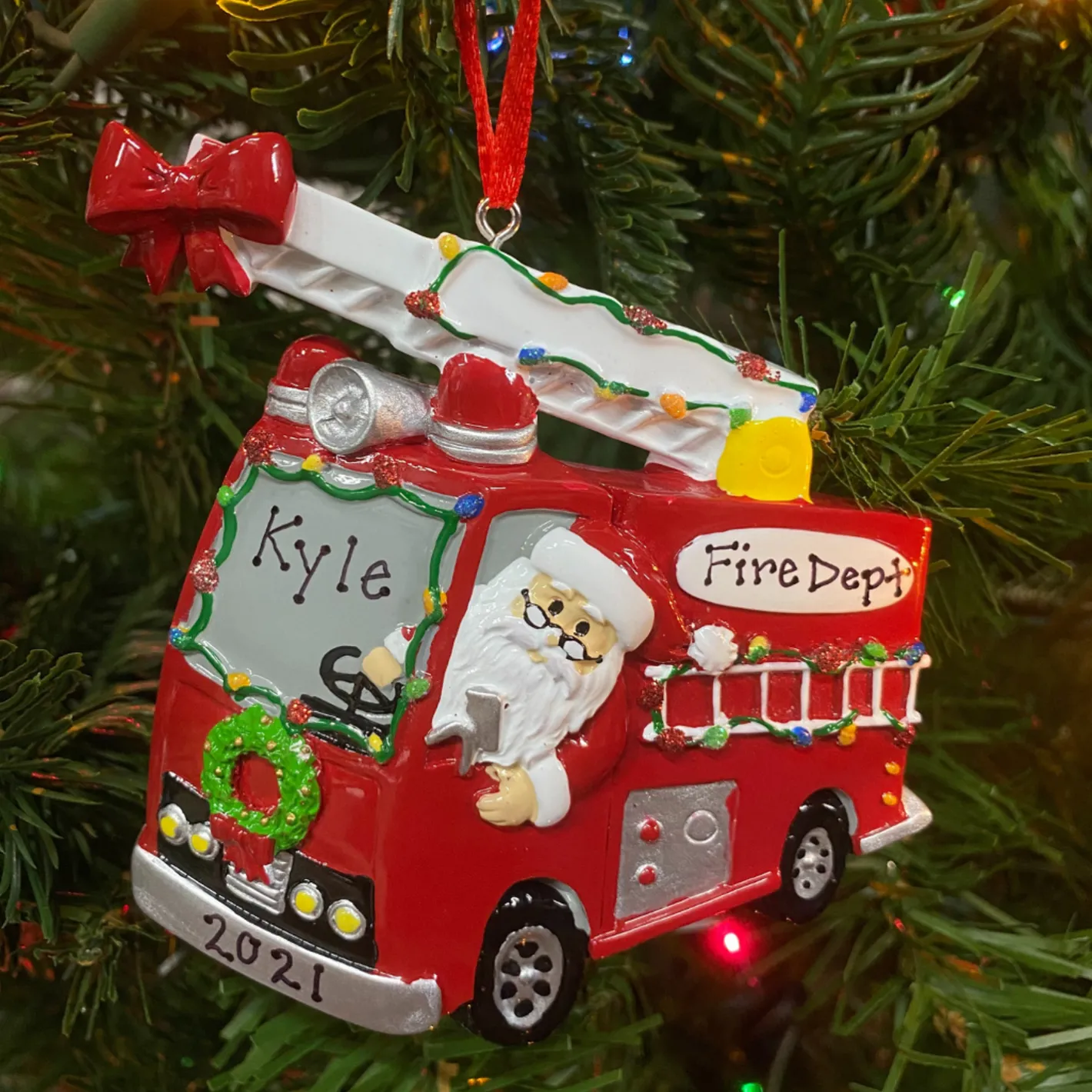 Polar X Christmas Parade Fire Truck Personalized Christmas Ornament OR1583 New