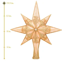 Christopher Radko Champagne Stellar Star Glass Christmas Tree Topper 1017544 New