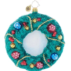 Christopher Radko Enchanted Evergreen Wreath Glass Christmas Ornament 1021960 Sale