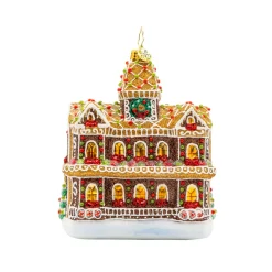 Christopher Radko Gingerbread Manor Glass Christmas Ornament 1022484 Hot