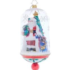 Christopher Radko Holly Holiday Dome Santa Glass Ornament 1021793 Discount