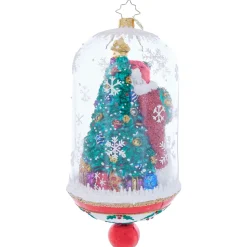 Christopher Radko Holly Holiday Dome Santa Glass Ornament 1021793 Discount