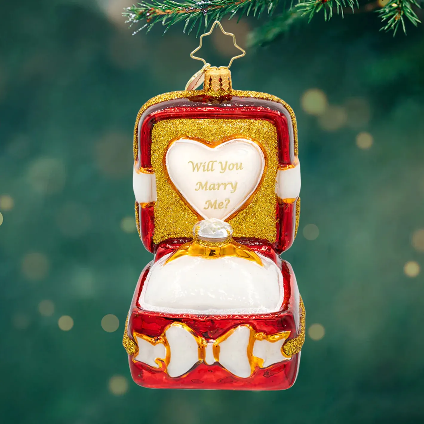 Christopher Radko Love's Sparkling Promise Glass Christmas Ornament 1022136 Online