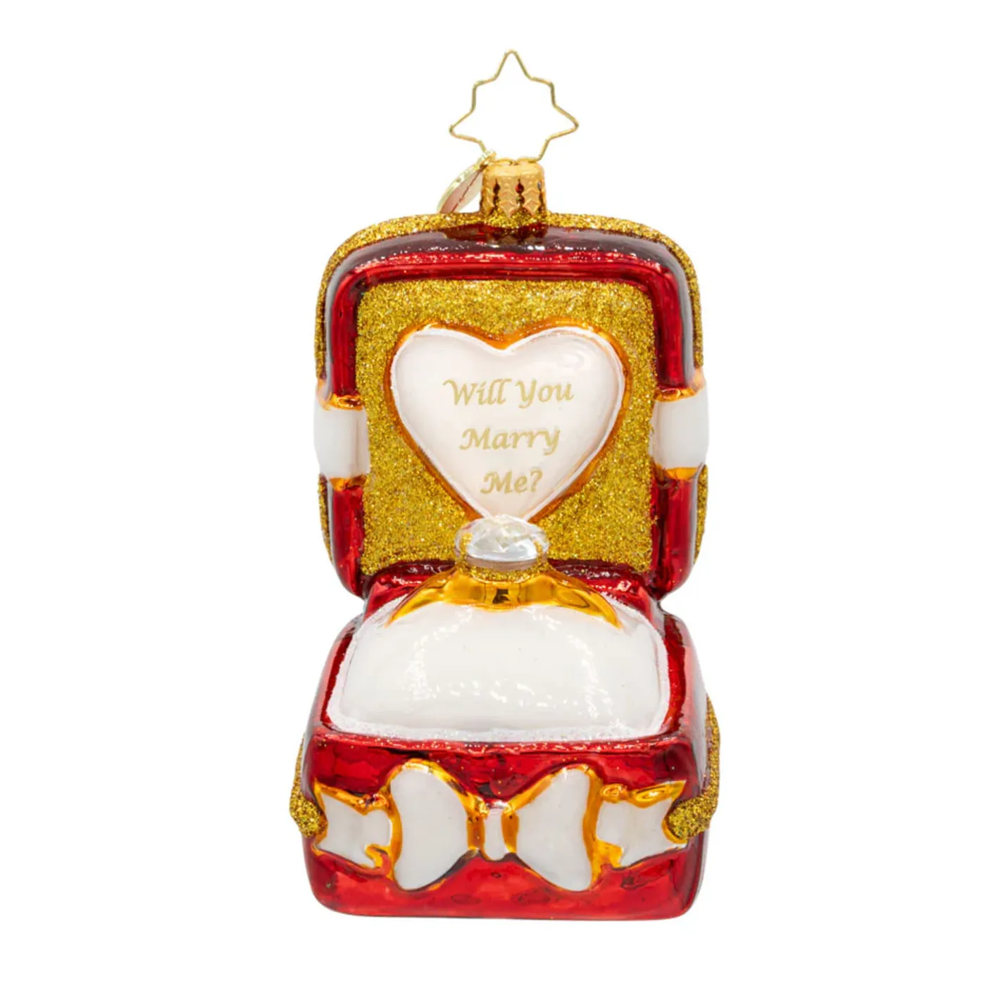 Christopher Radko Love's Sparkling Promise Glass Christmas Ornament 1022136 Online