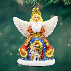 Christopher Radko Nativity Guardian Angel Glass Christmas Ornament 1022197 Hot