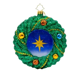 Christopher Radko Sacred Harmony Wreath Glass Christmas Ornament 1022518 Discount