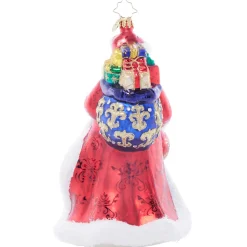 Christopher Radko Santa's Sparkling Keepsake Glass Christmas Ornament 1022012 Clearance