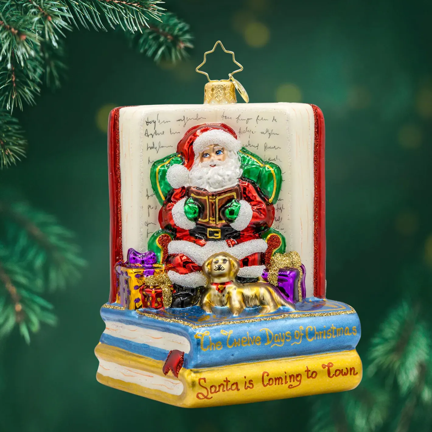 Christopher Radko Santa's Book Nook Glass Christmas Ornament 1021852 Best
